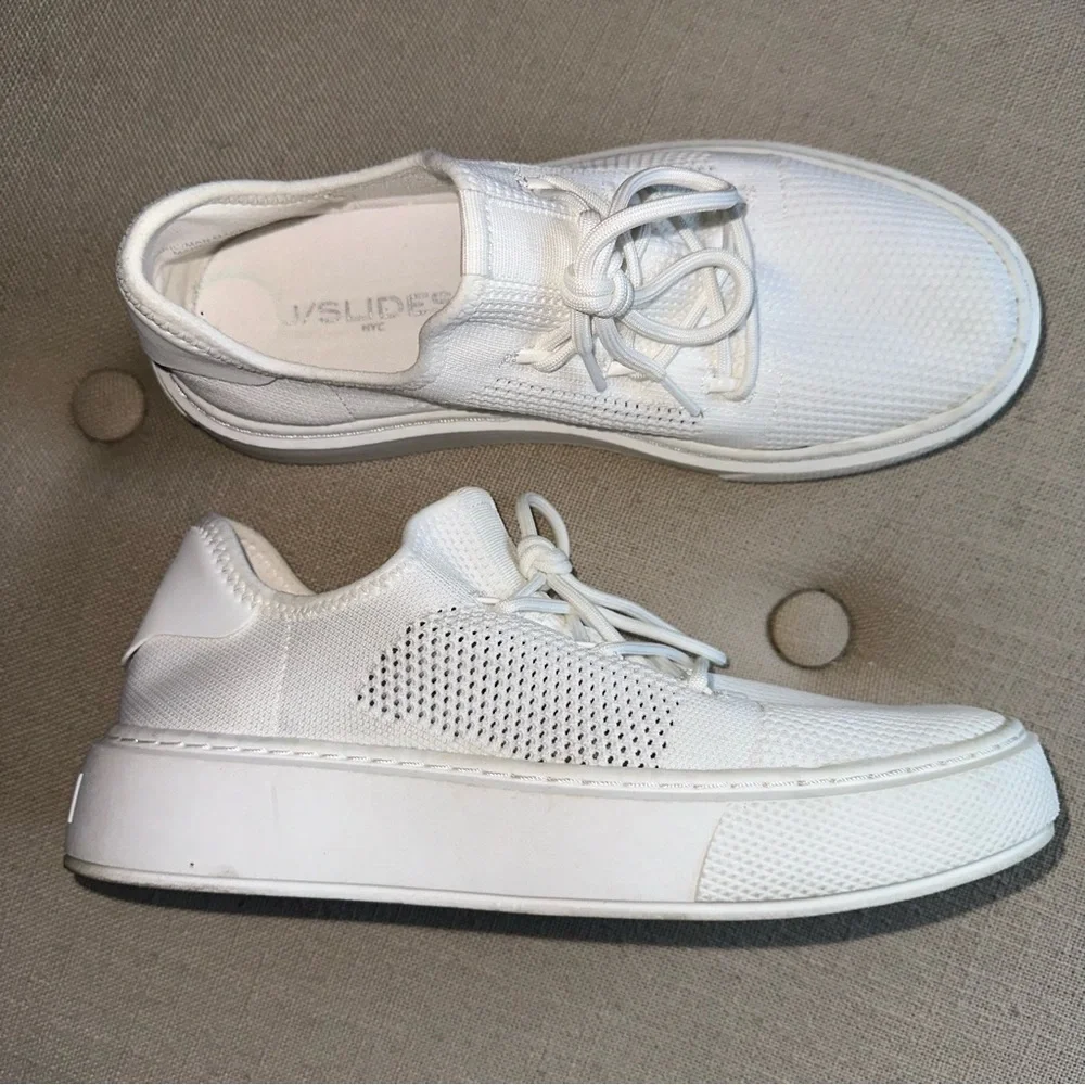 J Slides Damien White Mesh Knit Sneakers 8 Comfort Fashion